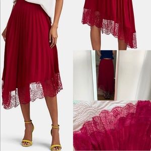 NWT ALC Claude lace trimmed pleated skirt